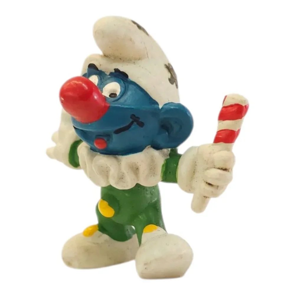 Peyo Schleich Circus Clown Smurf Jester 20090 Figure PVC Vintage 1977 Hong Kong